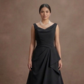 Black Wedding Dress Silk Minimalist Modern Ceremony