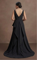Black Wedding Dress Silk Minimalist Modern Ceremony