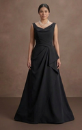 Black Wedding Dress Silk Minimalist Modern Ceremony