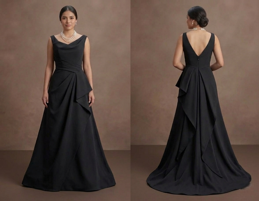 Black Wedding Dress Silk Minimalist Modern Ceremony