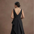 Black Wedding Dress Silk Minimalist Modern Ceremony