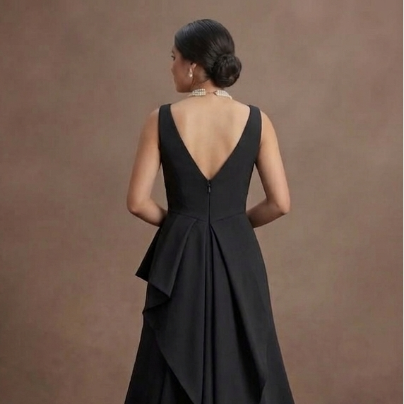 Black Wedding Dress Silk Minimalist Modern Ceremony