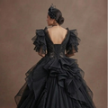 Black Wedding Dress Tulle Ball Gown Dramatic Bridal