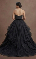Black Wedding Dress Tulle Layered Princess Wedding