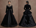 Black Wedding Dress Velvet Long Sleeve Winter Wedding