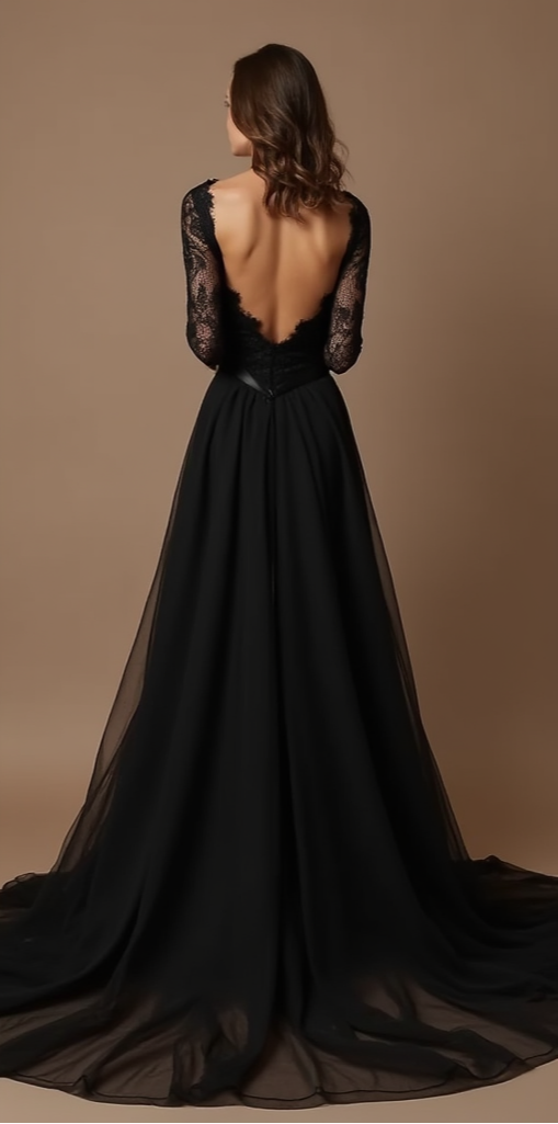 Black Wedding Dress | Sleek Black Gown for a Contemporary and Edgy Bridal Style