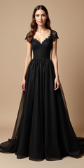 Black Wedding Dress | Sophisticated Black Gown for a Bold and Unique Bridal Look