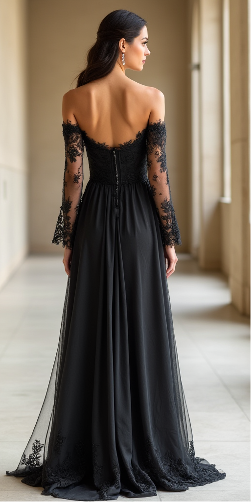 Black Wedding Dress | Romantic Gothic Wedding Gown for a Dramatic Ceremony