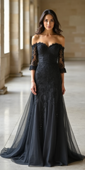 Black Wedding Dress | Modern Gothic Bridal Gown for a Statement-Making Wedding