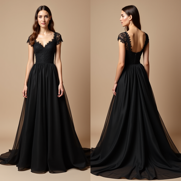 Black Wedding Dress | Sophisticated Black Gown for a Bold and Unique Bridal Look