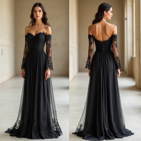 Black Wedding Dress | Romantic Gothic Wedding Gown for a Dramatic Ceremony