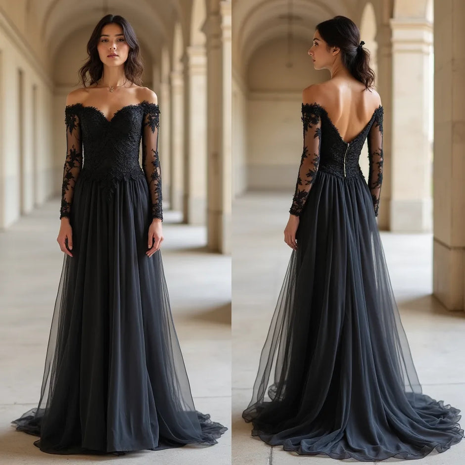 long black one sleeve dress Simple Sleeves Bodycon Prom Evening – Laylatailor Shop Size:UK12 black and white dress Dark Royal Blue Evening