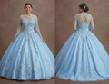 Blue Quinceañera Dress - Baby Blue Beaded Bodice Style