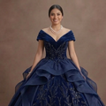Blue Quinceañera Dress - Navy Velvet Midnight Glamour