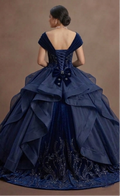 Blue Quinceañera Dress - Navy Velvet Midnight Glamour
