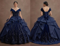 Blue Quinceañera Dress - Navy Velvet Midnight Glamour