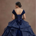 Blue Quinceañera Dress - Navy Velvet Midnight Glamour