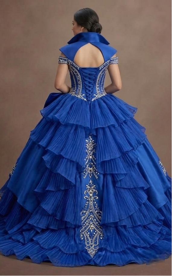 Blue Quinceañera Dress - Royal Blue Satin Majesty Gown