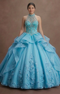Blue Quinceañera Dress - Turquoise Tulle High-Volume Gown