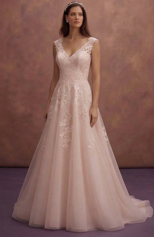 Blush Lace Wedding Dresses with Feminine Charm