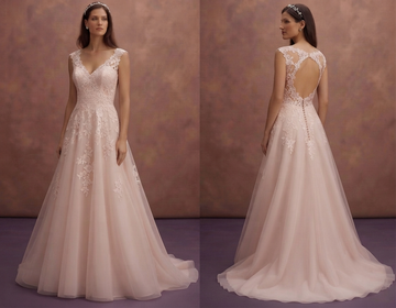 Blush Lace Wedding Dresses with Feminine Charm