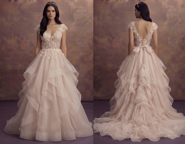 Blush Organza Wedding Dresses with Romantic Volume