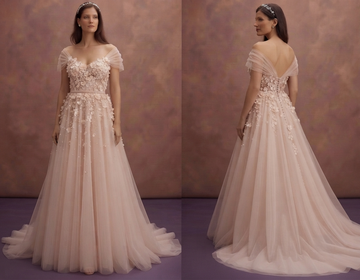 Blush Tulle Wedding Dresses with Romantic Charm