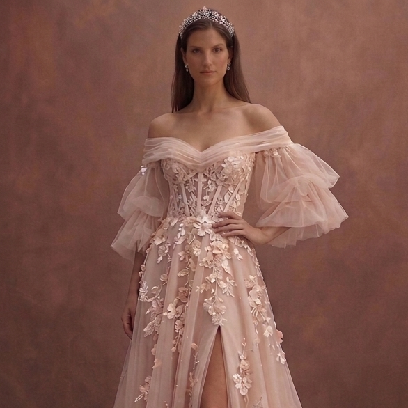 Blush Wedding Dresses with Romantic Charm