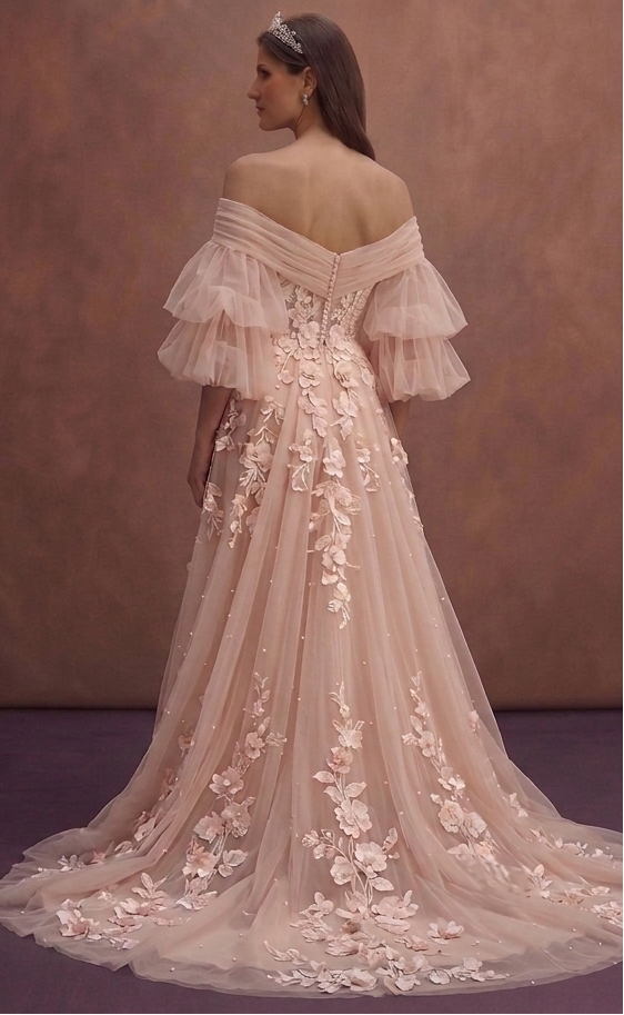 Blush Wedding Dresses with Romantic Charm