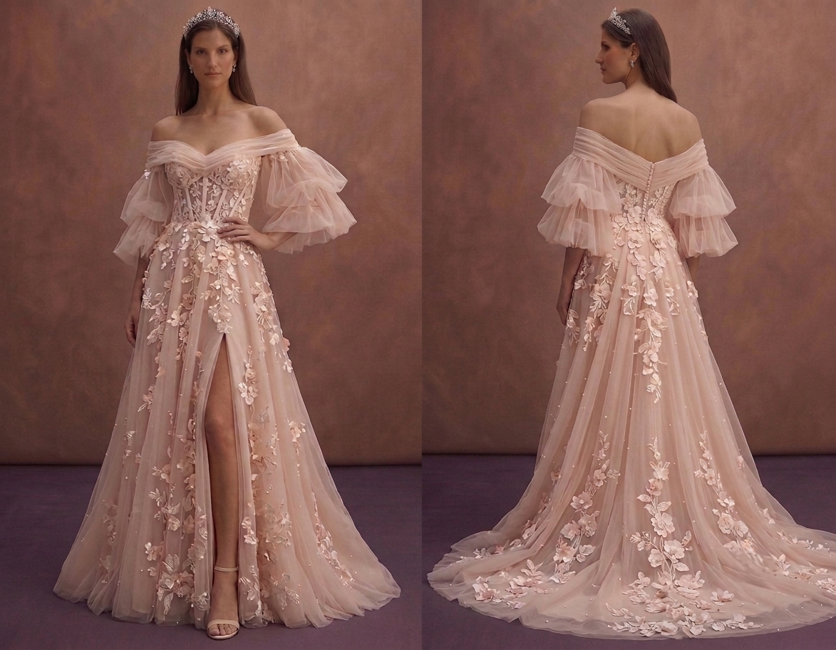Blush Wedding Dresses with Romantic Charm