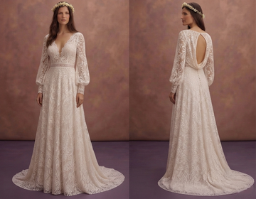 Boho Lace Wedding Dresses with Relaxed Elegance