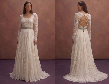 Boho Wedding Dresses with Soft Lace Details