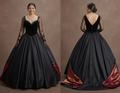 Bold Black Quinceañera Dress with Contrast Color Lining