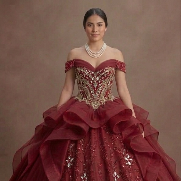 Bold Red Quinceañera Dress Crystal Embellished Luxury Wear