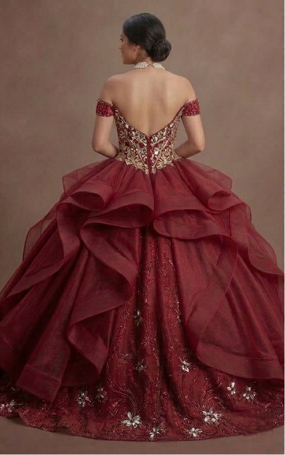 Bold Red Quinceañera Dress Crystal Embellished Luxury Wear