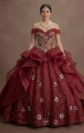 Bold Red Quinceañera Dress Crystal Embellished Luxury Wear