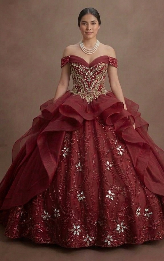 Bold Red Quinceañera Dress Crystal Embellished Luxury Wear