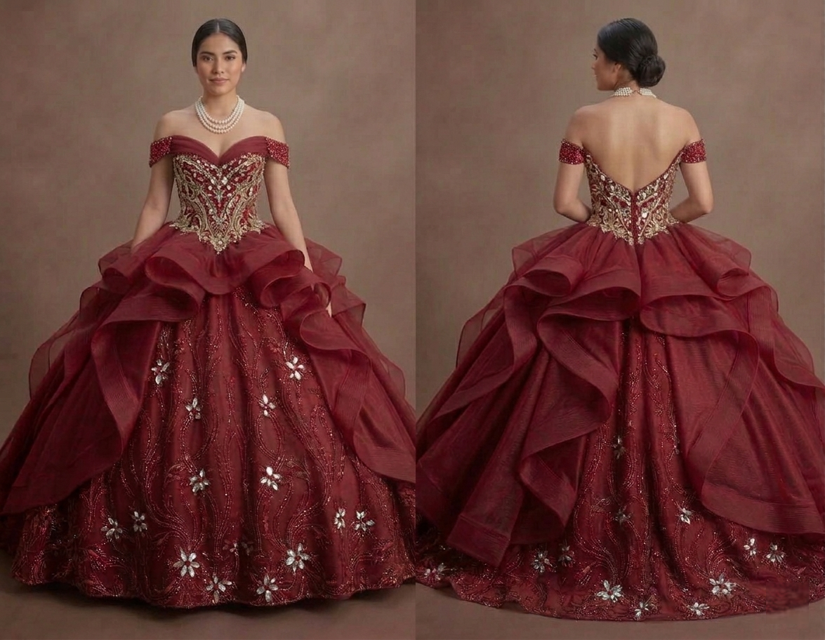 Bold Red Quinceañera Dress Crystal Embellished Luxury Wear