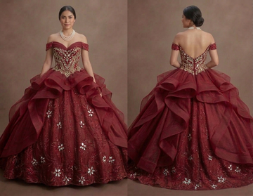 Bold Red Quinceañera Dress Crystal Embellished Luxury Wear