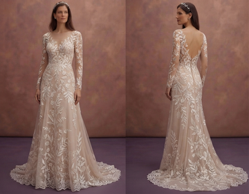 Botanical Lace Wedding Dresses with Nature-Inspired Designs