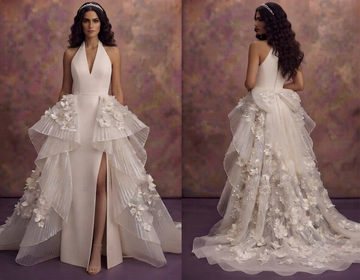 Bridal Dresses with Detachable Overskirts for Two Looks