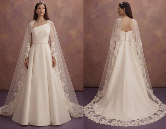 Bridal Gowns with Detachable Capes for Dramatic Style