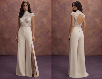 Bridal Jumpsuits with Elegant Crepe Tailoring