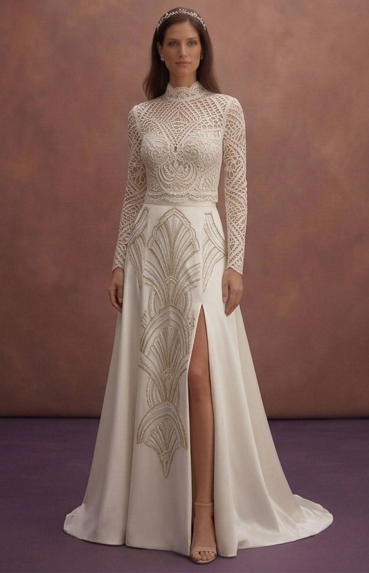 Bridal Separates with Satin Skirts and Lace Tops