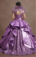 Bright Purple Quinceañera Dress Metallic Shine Finish
