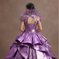 Bright Purple Quinceañera Dress Metallic Shine Finish