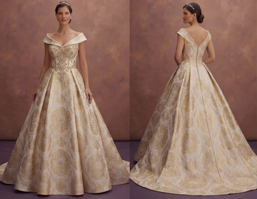 Brocade Ball Gown Wedding Dresses with Royal Appeal