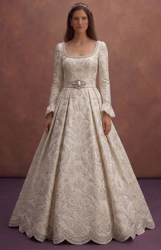 Brocade Wedding Dresses with Regal Bridal Style