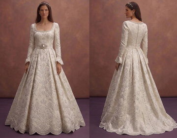 Brocade Wedding Dresses with Regal Bridal Style