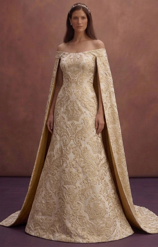 Brocade Wedding Dresses with Royal Elegance